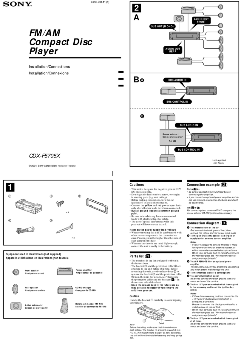 Sony CDX-F5705X - Fm/am Compact Disc Player Product guide