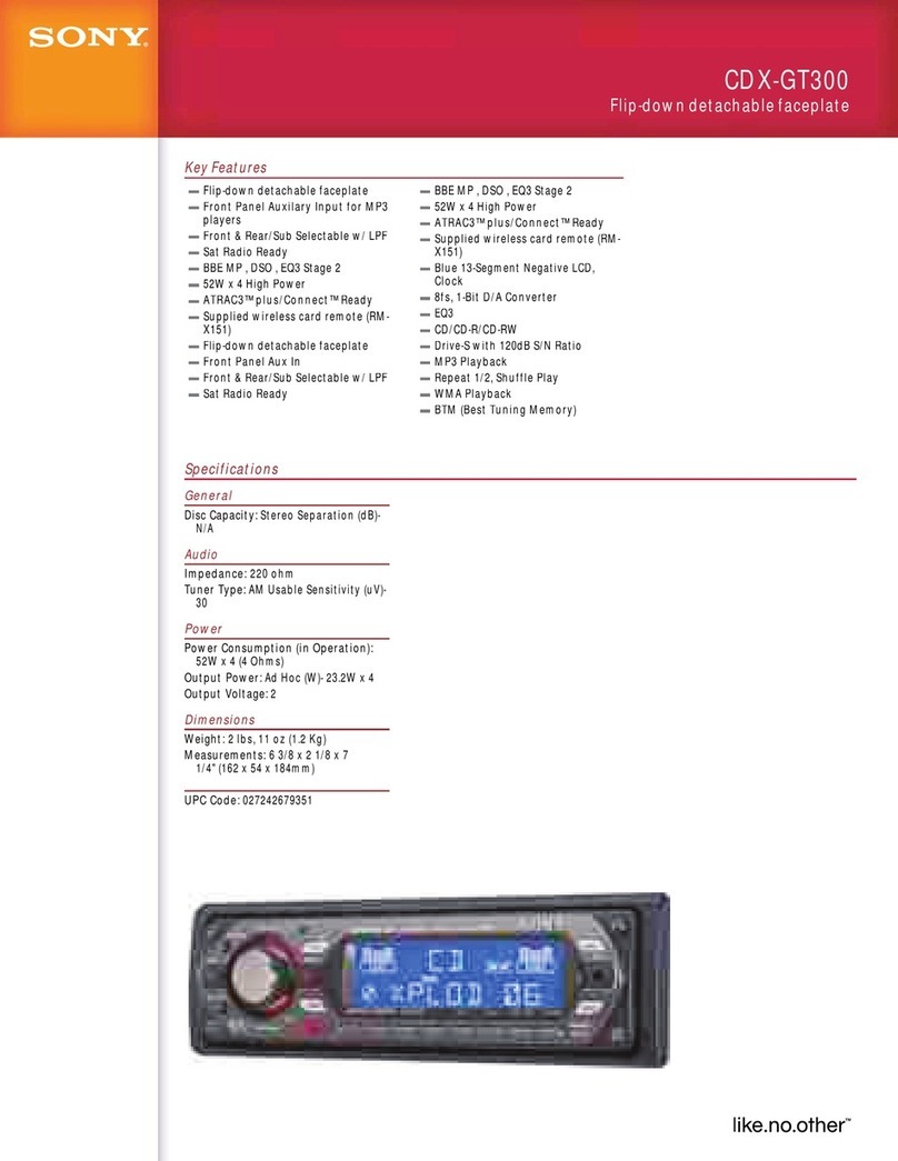 Sony CDX-GT300 Specifications