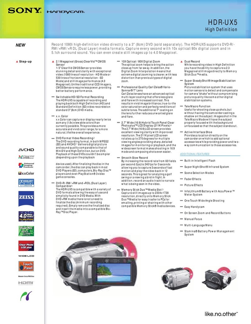 Sony Handycam HDR-UX5 User manual