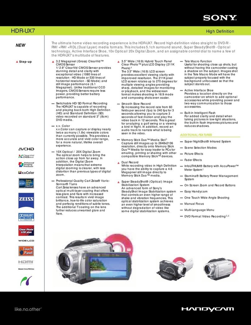 Sony Handycam HDR-UX7 User manual