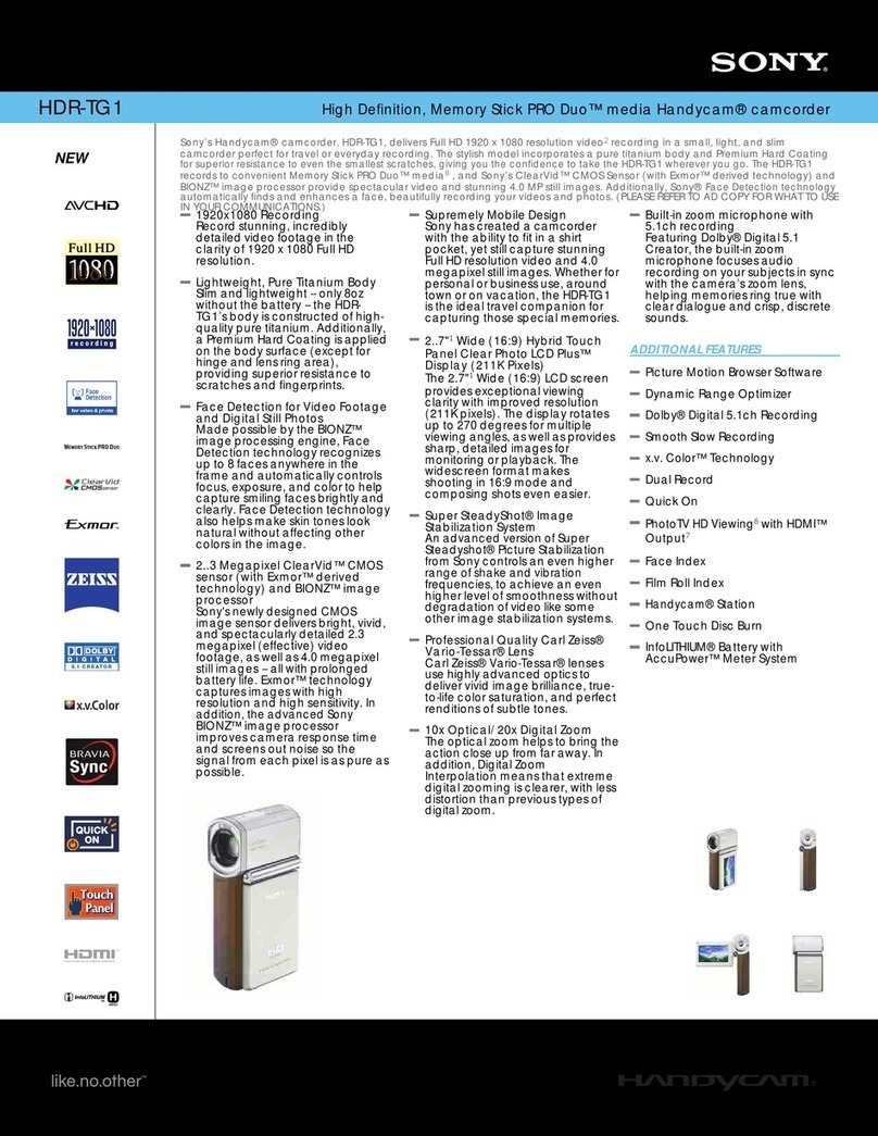 Sony Handycam HDR-TG1 User manual