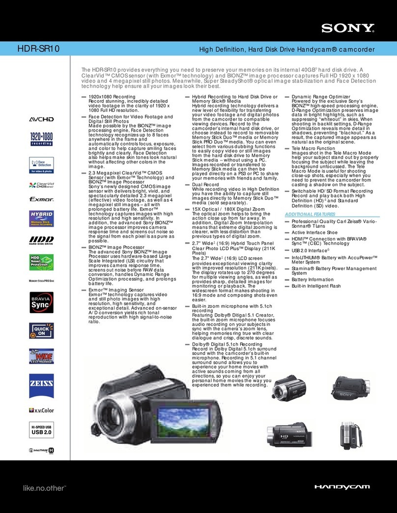 Sony Handycam HDR-SR10 User manual