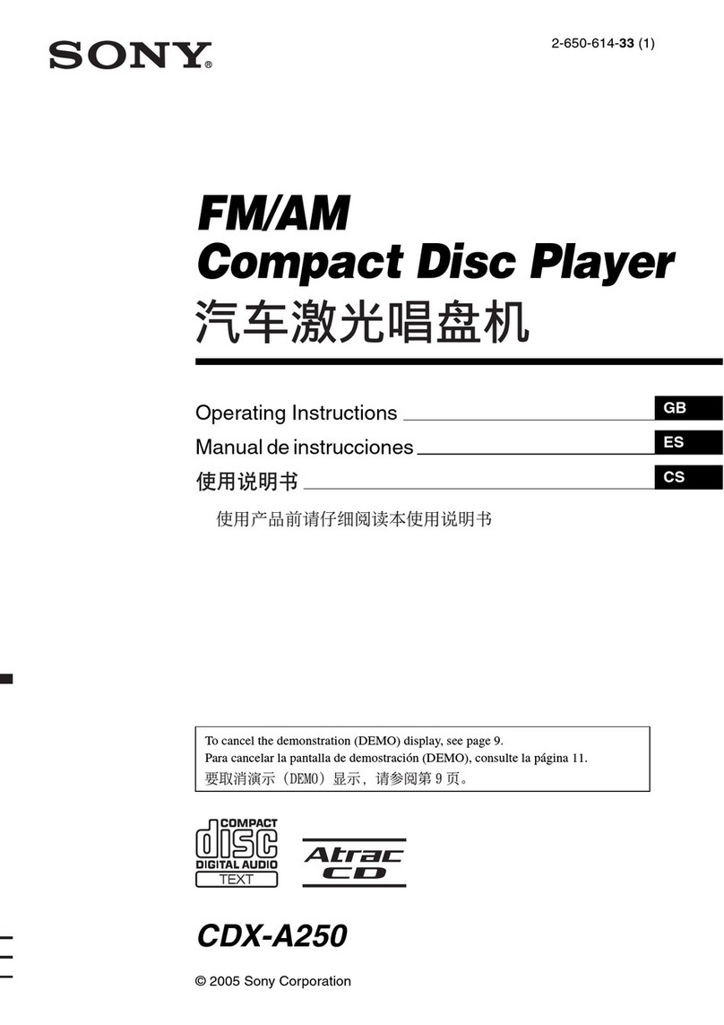Sony CDX-A250 operating instructions