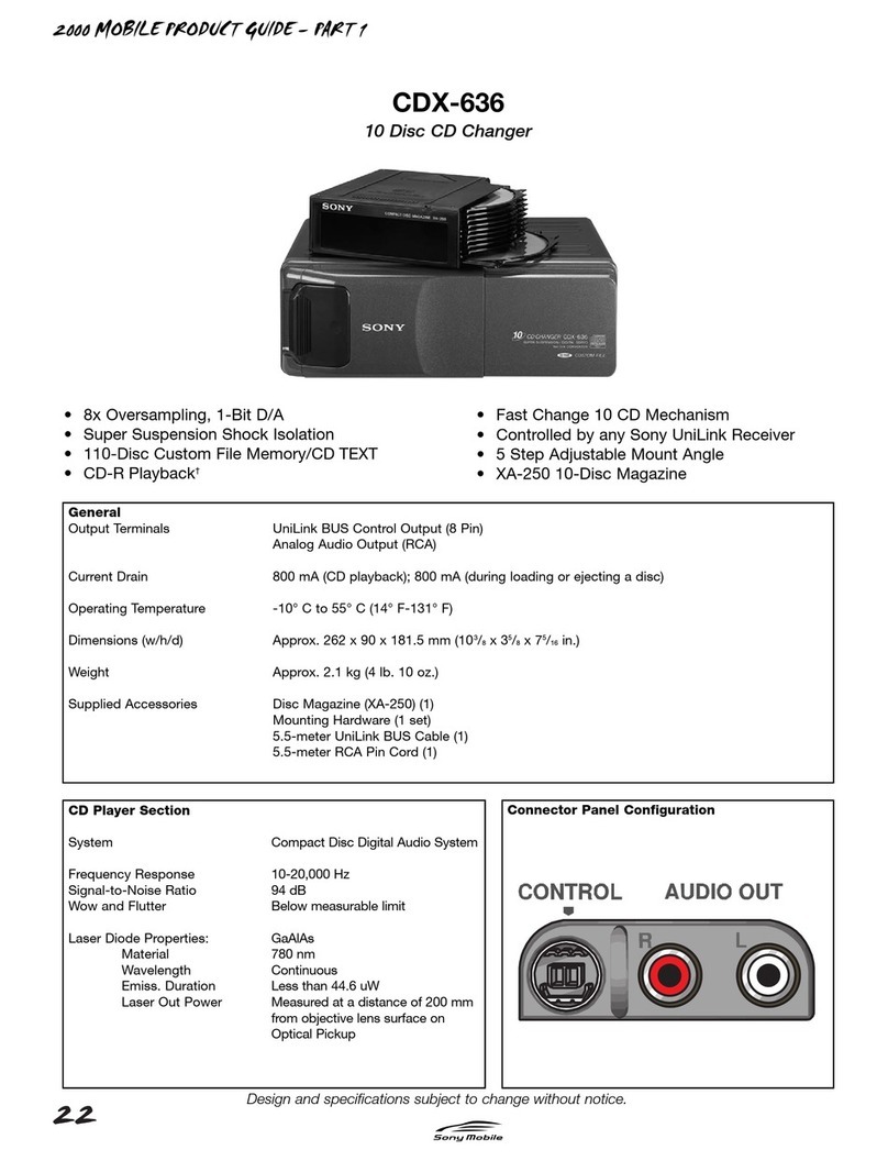 Sony CDX-636 - Compact Disc Changer System User manual