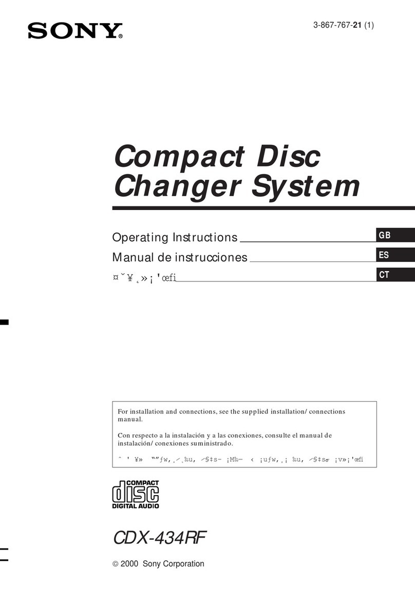 Sony CDX-434RF - Compact Disc Changer System operating instructions