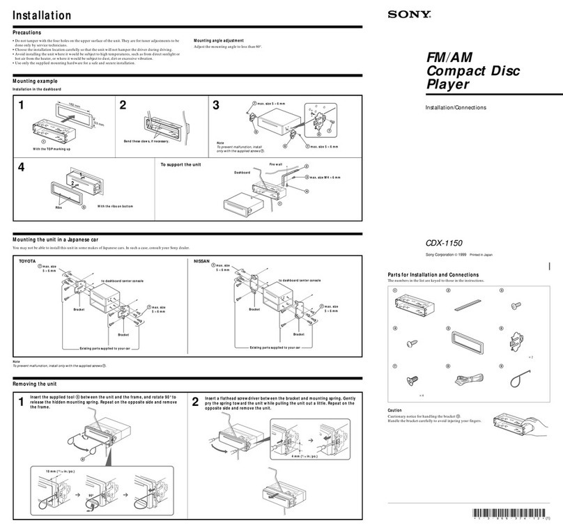 Sony CDX-1150 - Compact Disc Player Installation/connections