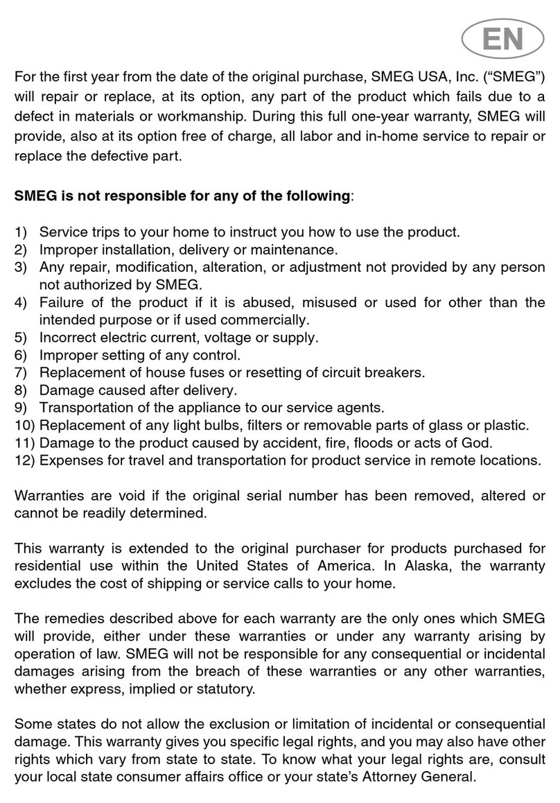 Smeg SR60GHU3 Parts list manual