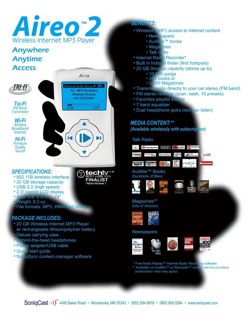 SoniqCast Aireo 2 Specifications