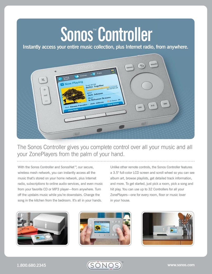 Sonos ZONEPLAYER 100 User manual Sonos ZONEPLAYER 100 User manual