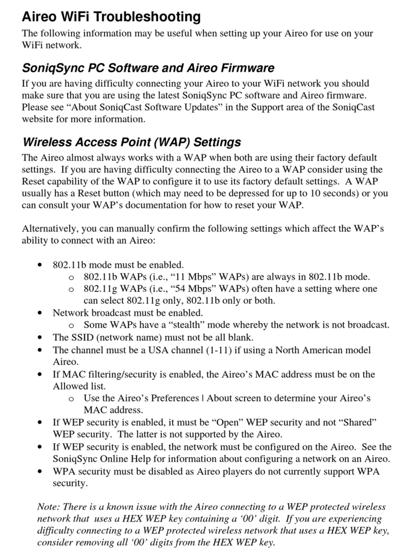 SoniqCast Aireo supplementary guide