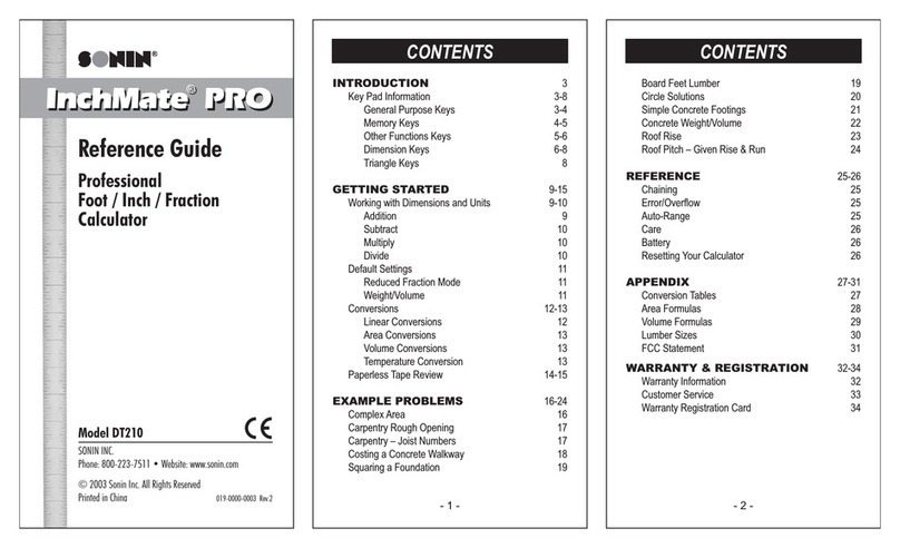 Sonin DT210 reference guide
