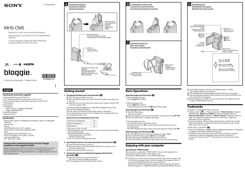 Sony bloggie MHS-CM5 User manual