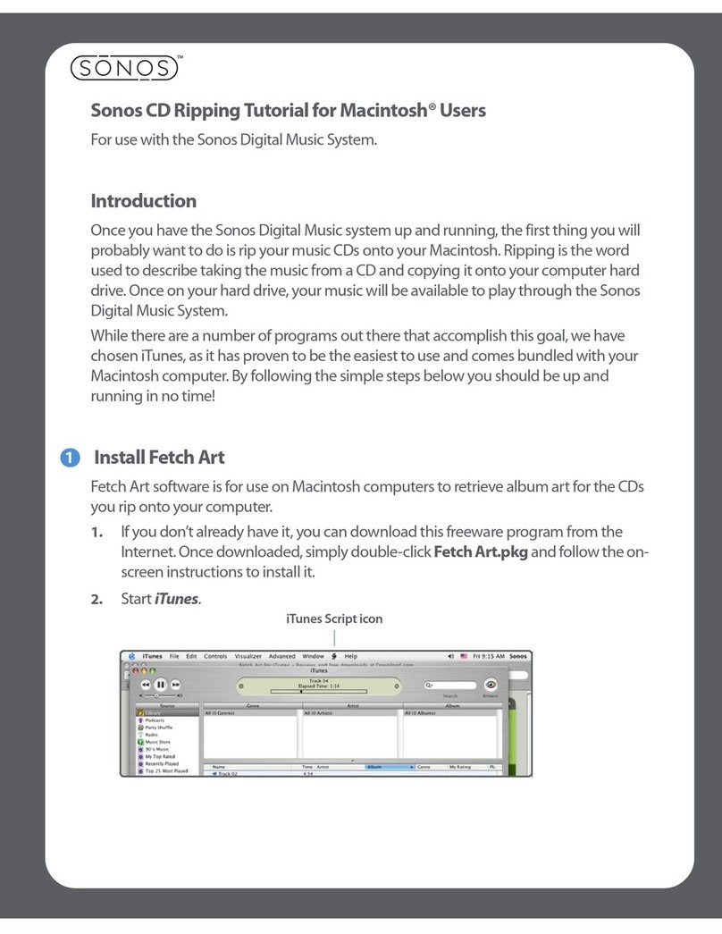 Sonos Digital Music System supplementary guide