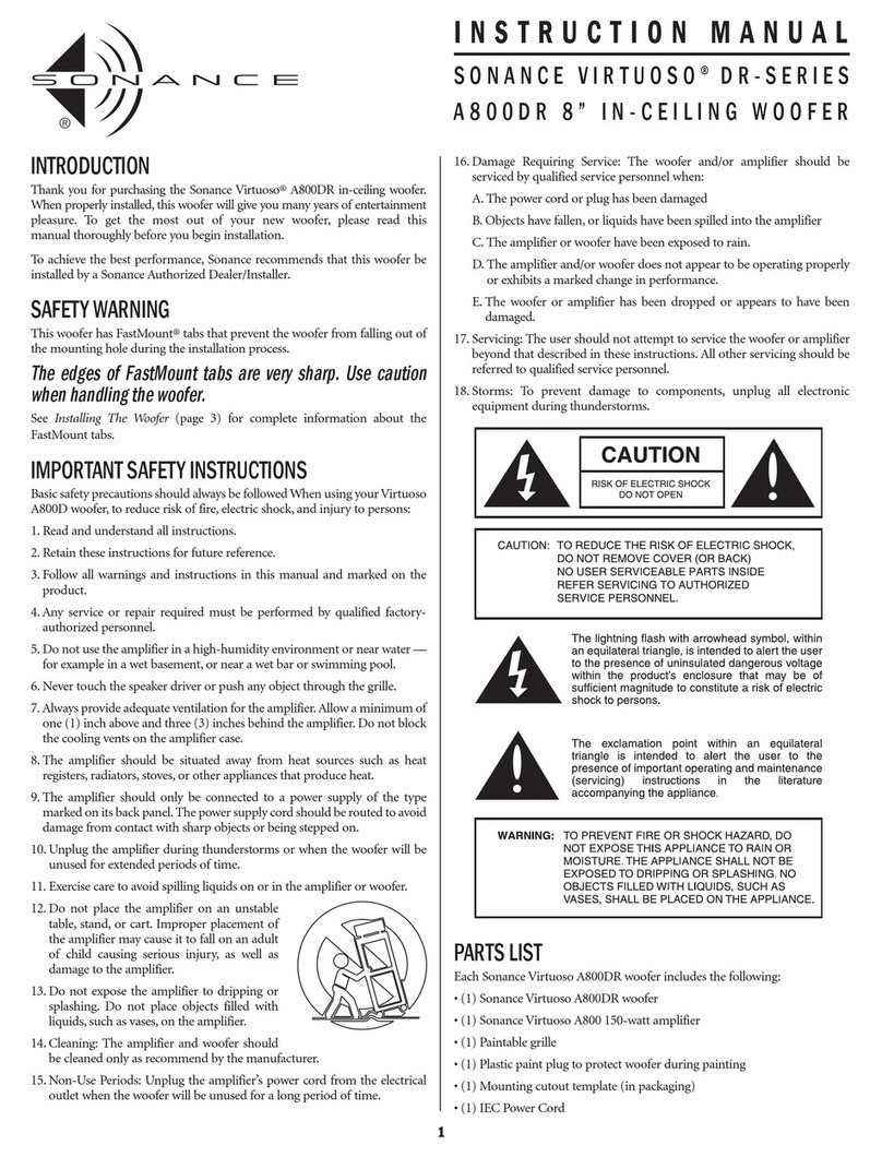 Sonance A800D User manual