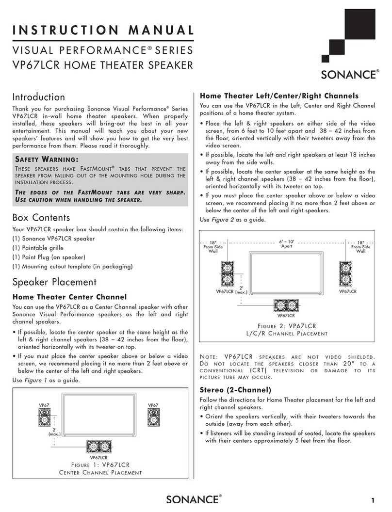 Sonance Visual Performance VP67 LCR instruction manual