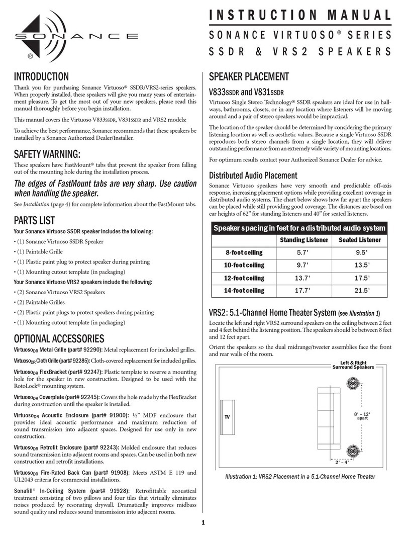 Sonance VIRTUOSO V831SSDR User manual