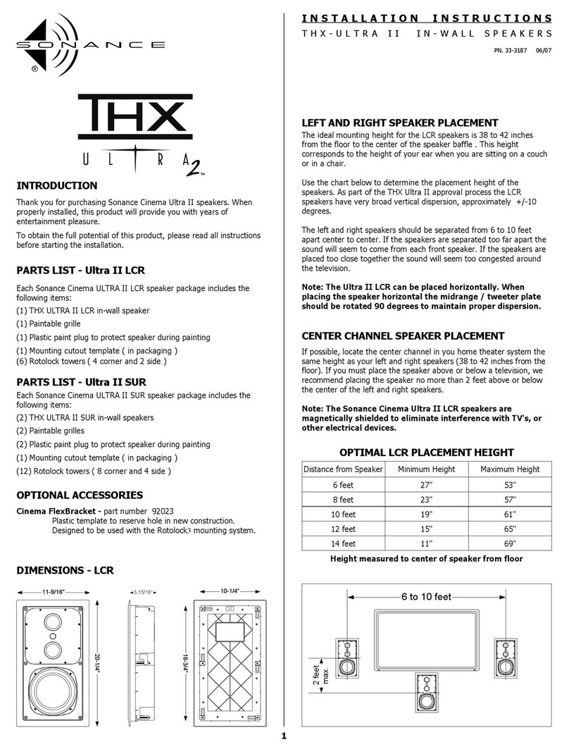 Sonance THX LCR User manual