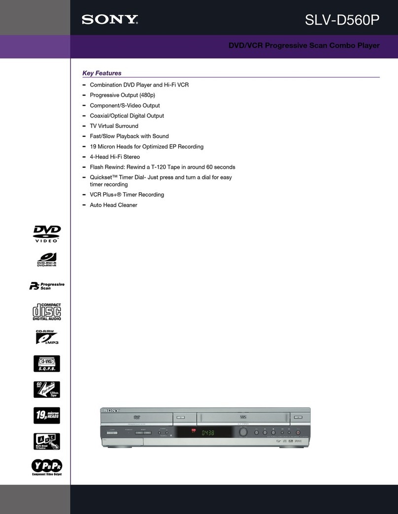 Sony SLV-D560P - Dvd Player/video Cassette... Specifications