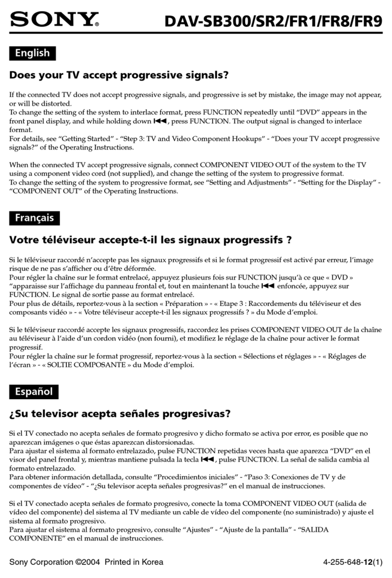 Sony DAV-FR1 supplementary guide