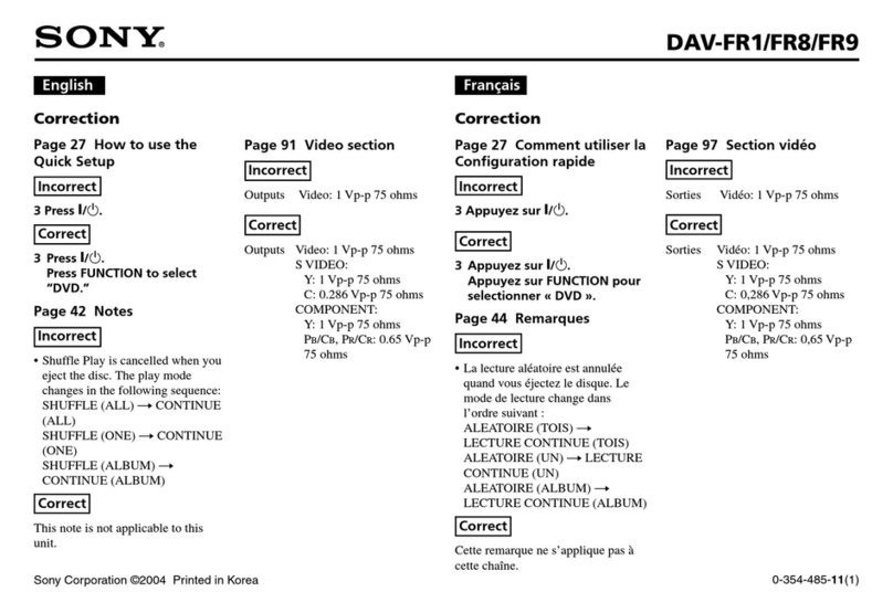 Sony DAV-FC8 - Dvd Dream System User manual