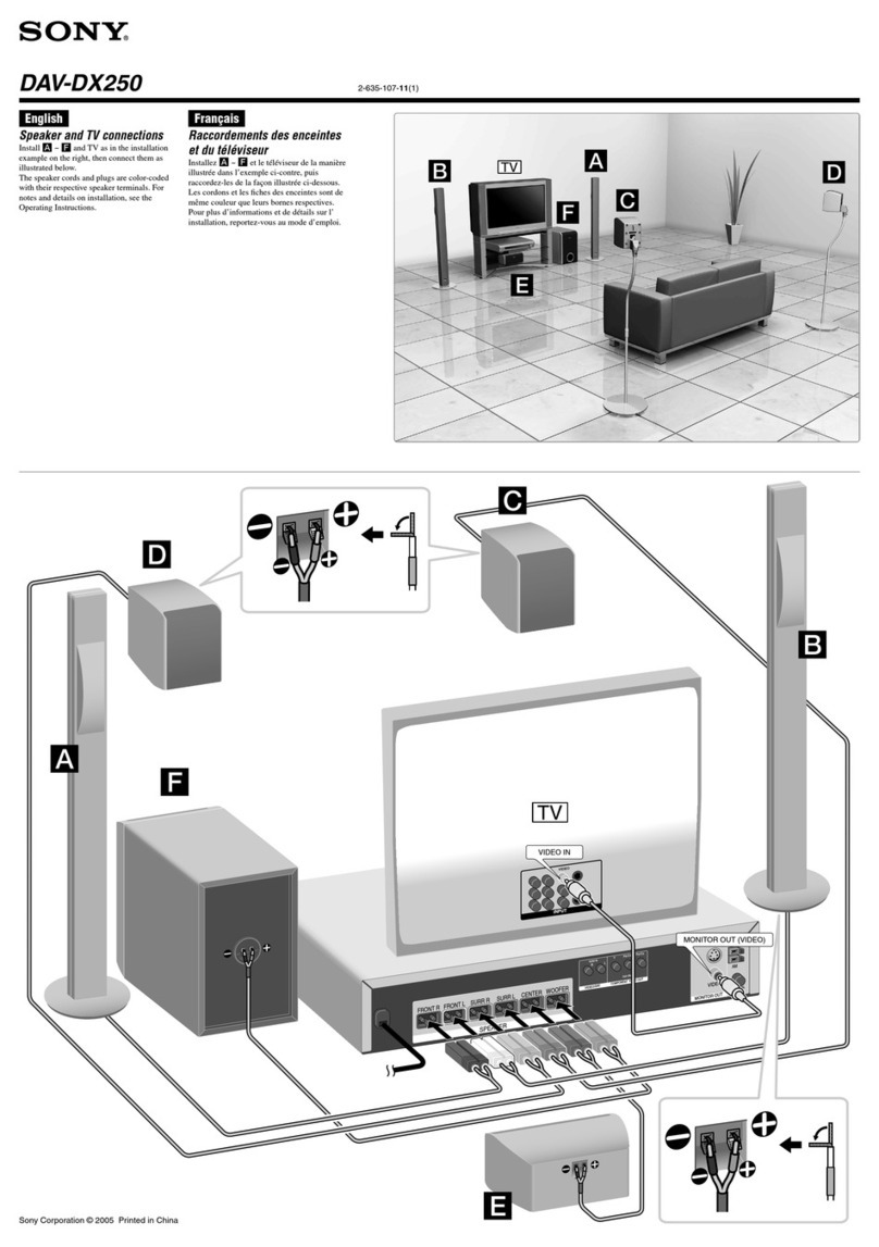 Sony DAV-DX250 - Integrated Dvd System Quick start guide