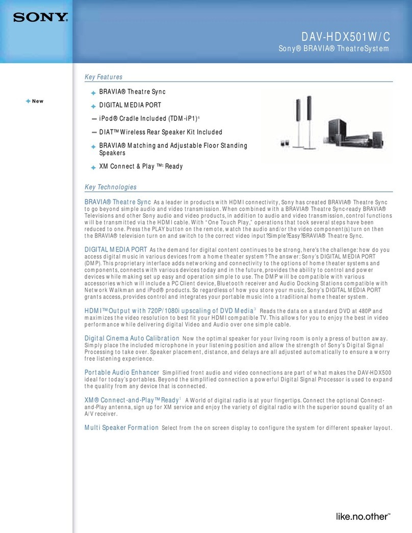 Sony BRAVIA DAV-HDX500 User manual