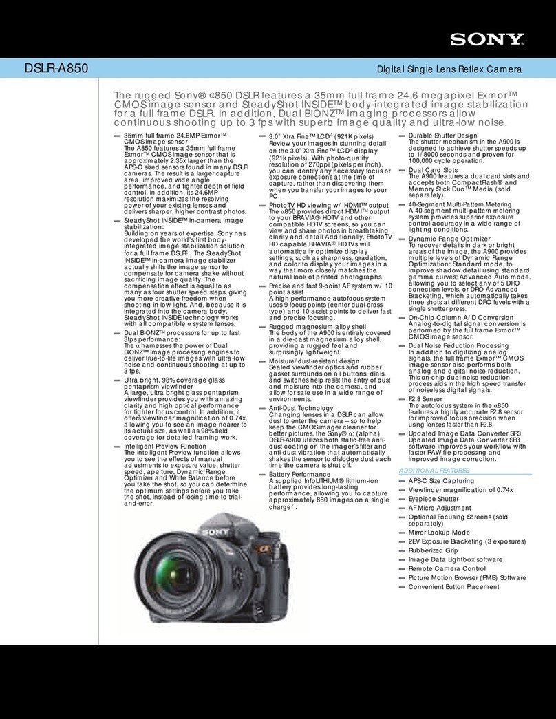 Sony Alpha DSLR-A850 User manual