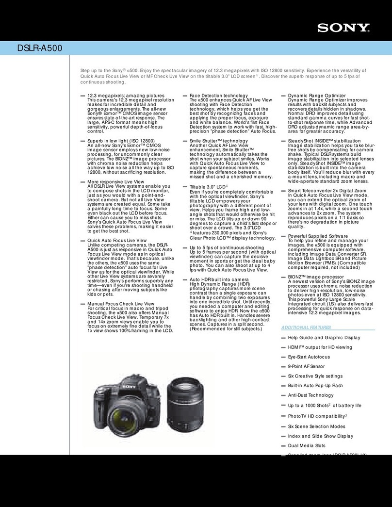 Sony Alpha DSLR-A500 User manual