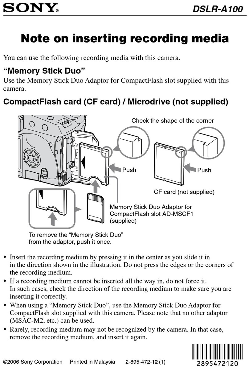 Sony DSLR-A100 install guide