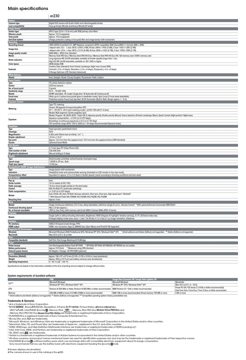 Sony DSLR-A230 User manual
