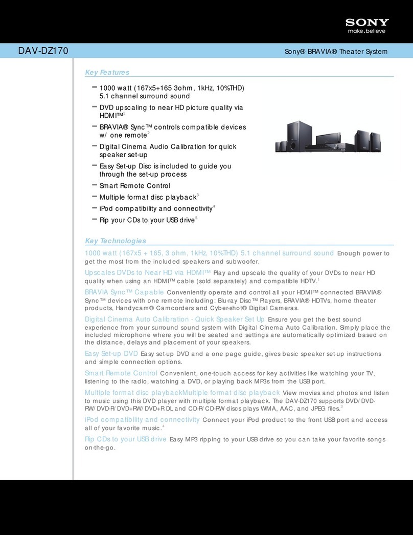 Sony BRAVIA DAV-DZ170 User manual