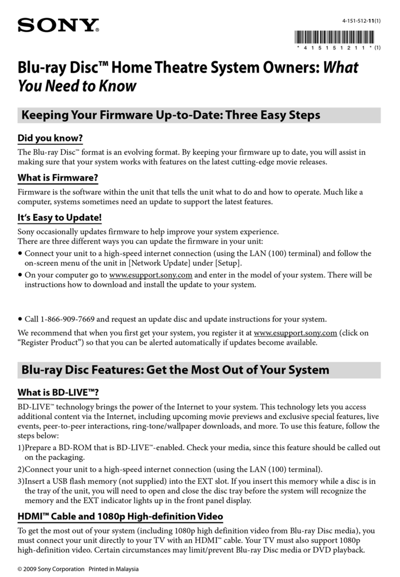 Sony BDV-E500W Firmware update guide