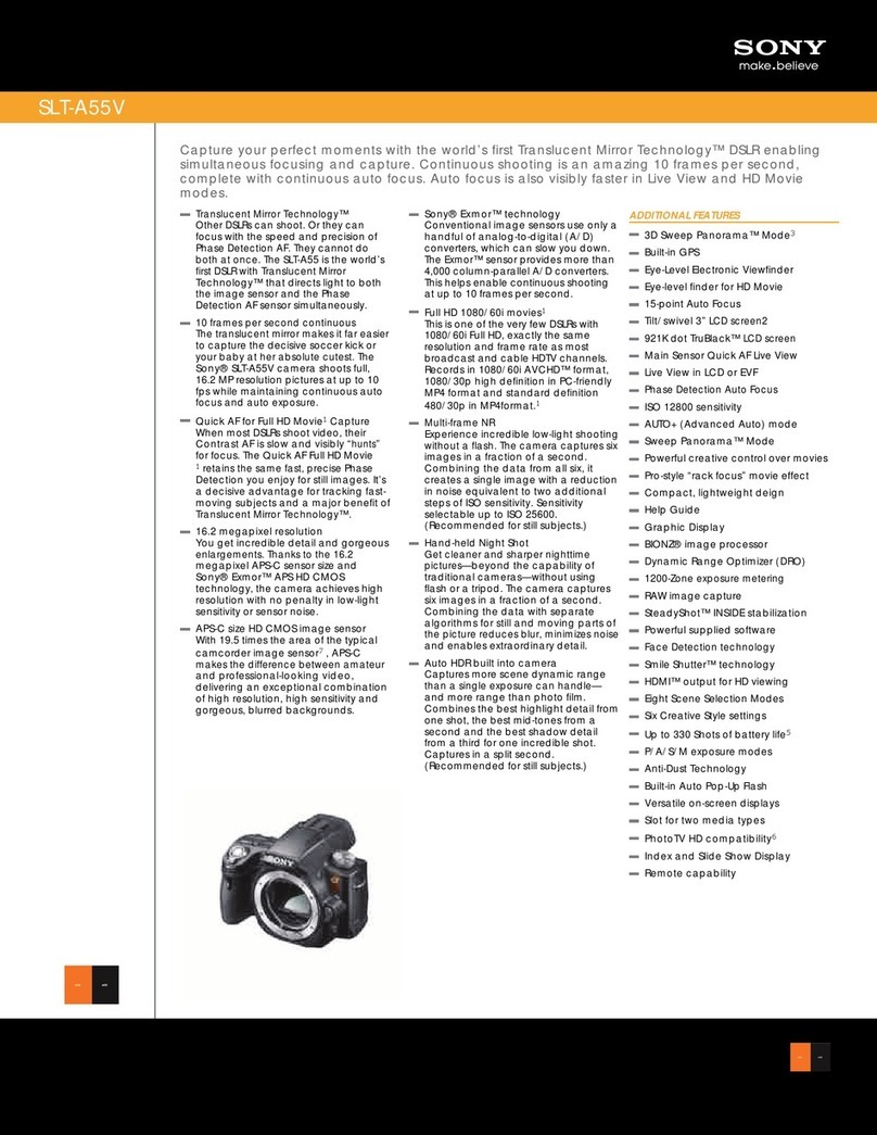 Sony SLT-A55V - alpha; Translucent Mirror Technology™... User manual