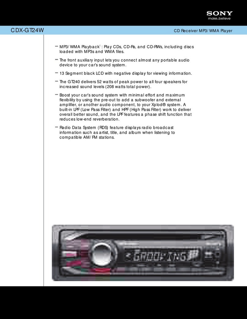 Sony CDX-GT24W - Cd Receiver Mp3/wma Player Specifications