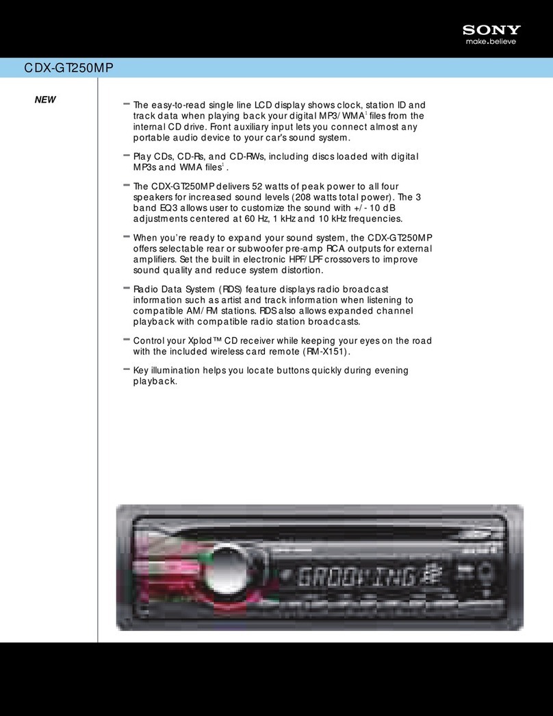 Sony Xplod CDX-GT250MP Specifications