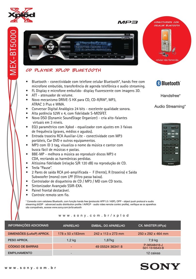 Sony XPlod MEX-BT5000 Specifications