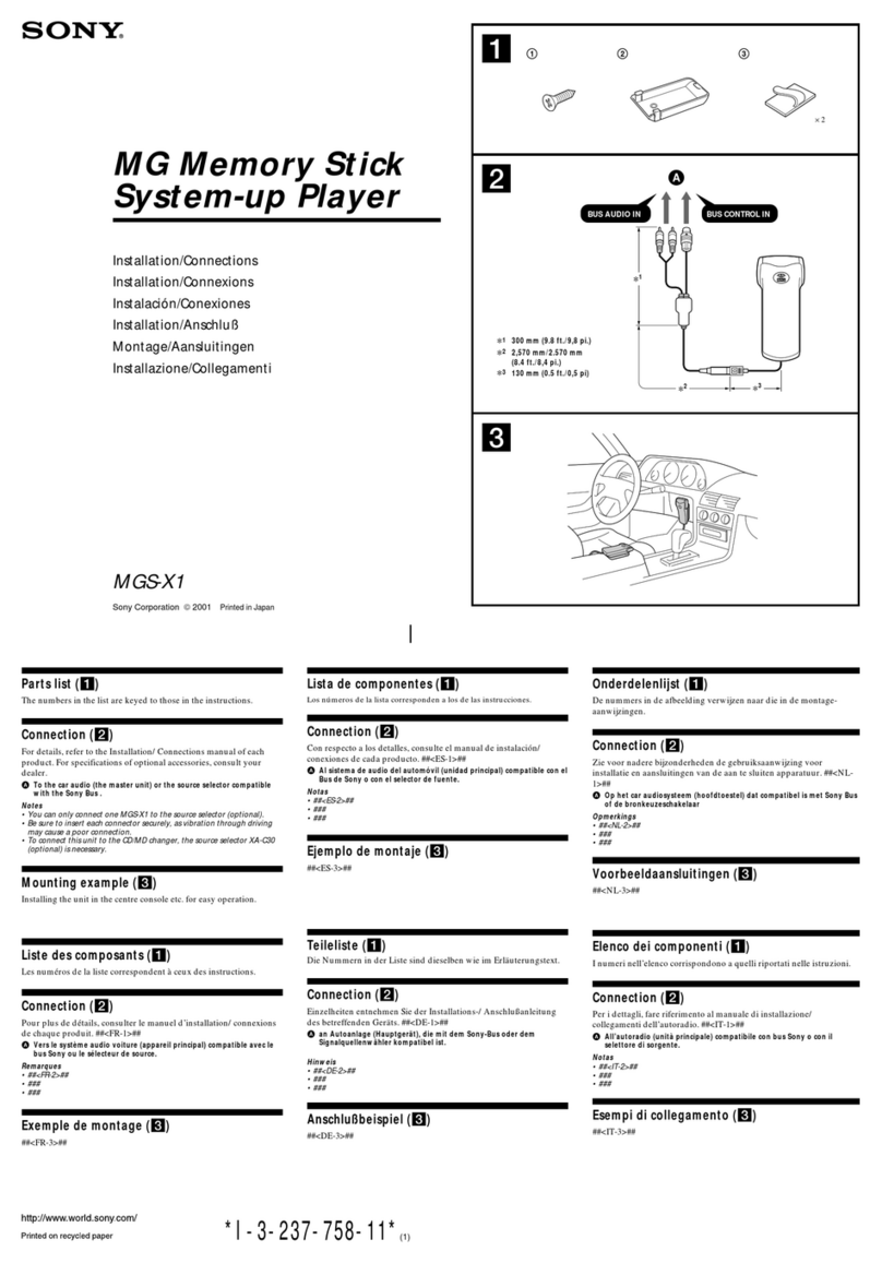 Sony MGS-X1 - Mg Memory Stick System-up Player Product guide