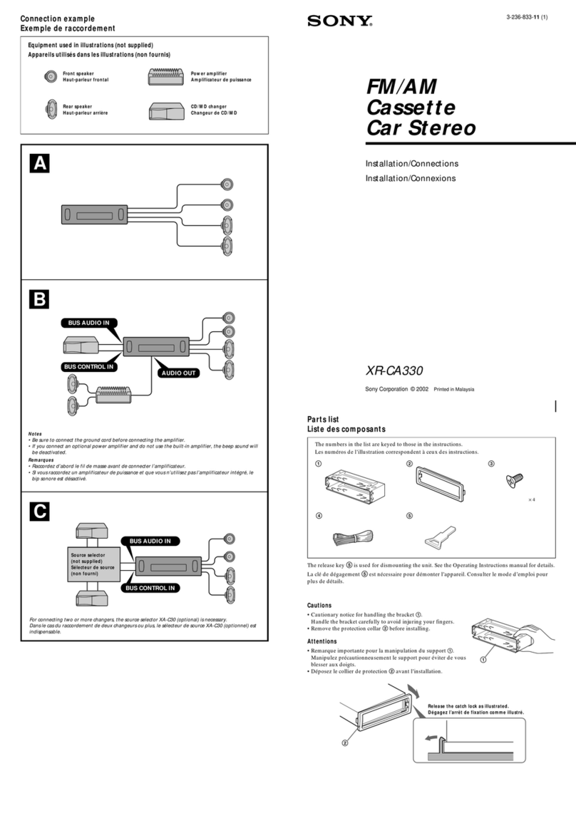 Sony XR-CA330 Installation/Connection Product guide