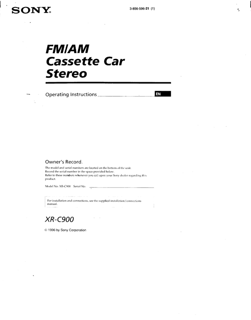 Sony XR-C900 operating instructions