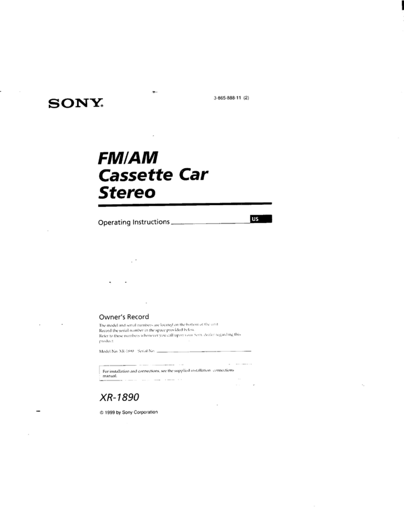 Sony XR-1890 operating instructions