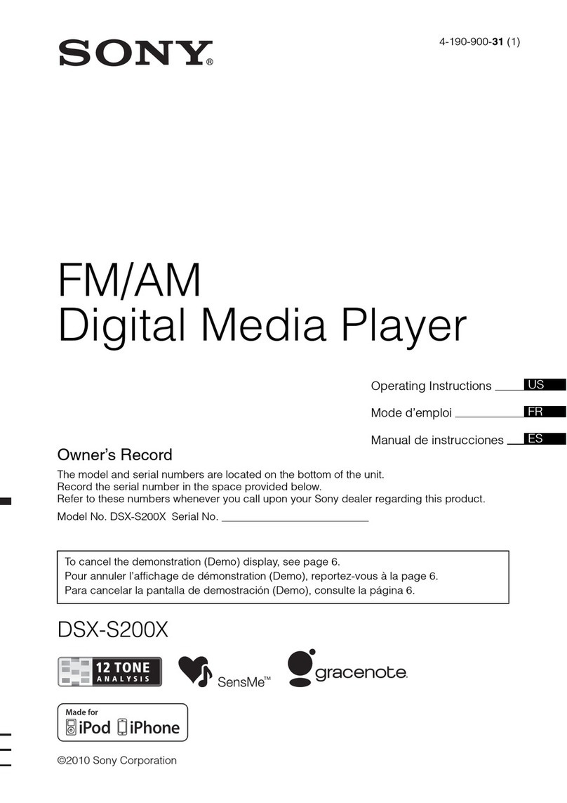 Sony DSX-S200X - Fm/am Digital Media Player operating instructions