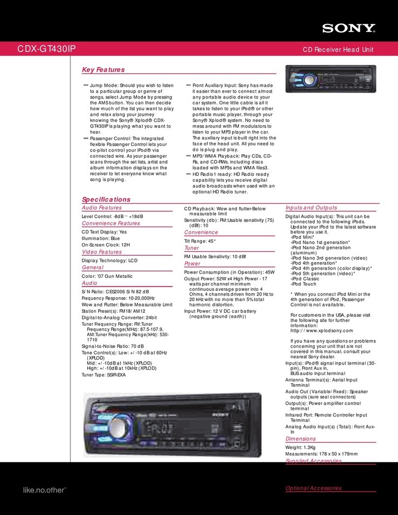 Sony Xplod CDX-GT430IP Specifications