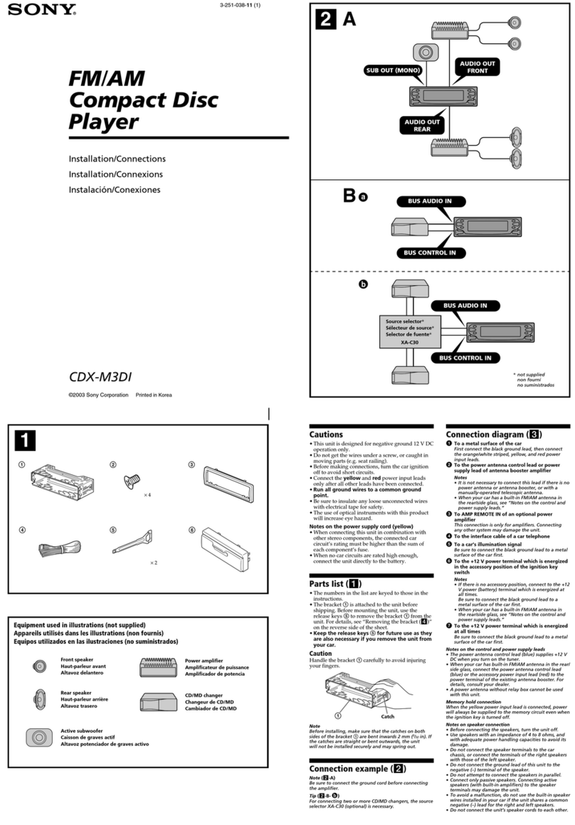 Sony CDX-M3DI  (XT-XM1) Installation/connections