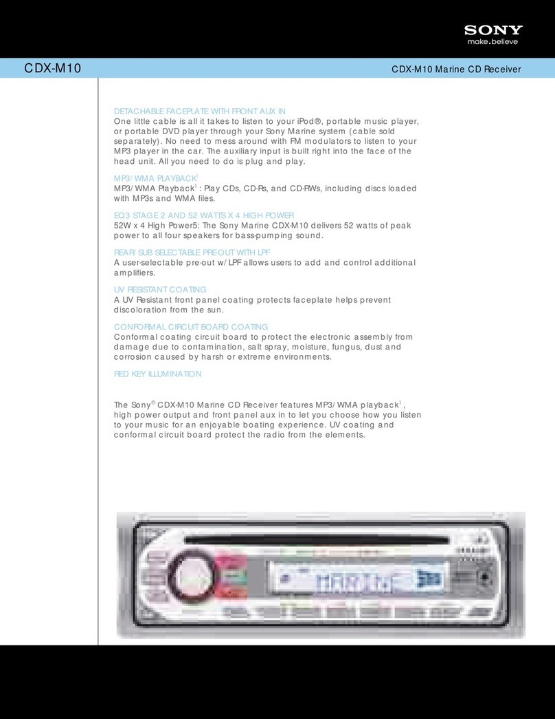 Sony CDXM10 - Marine CD Receiver Slot Specifications