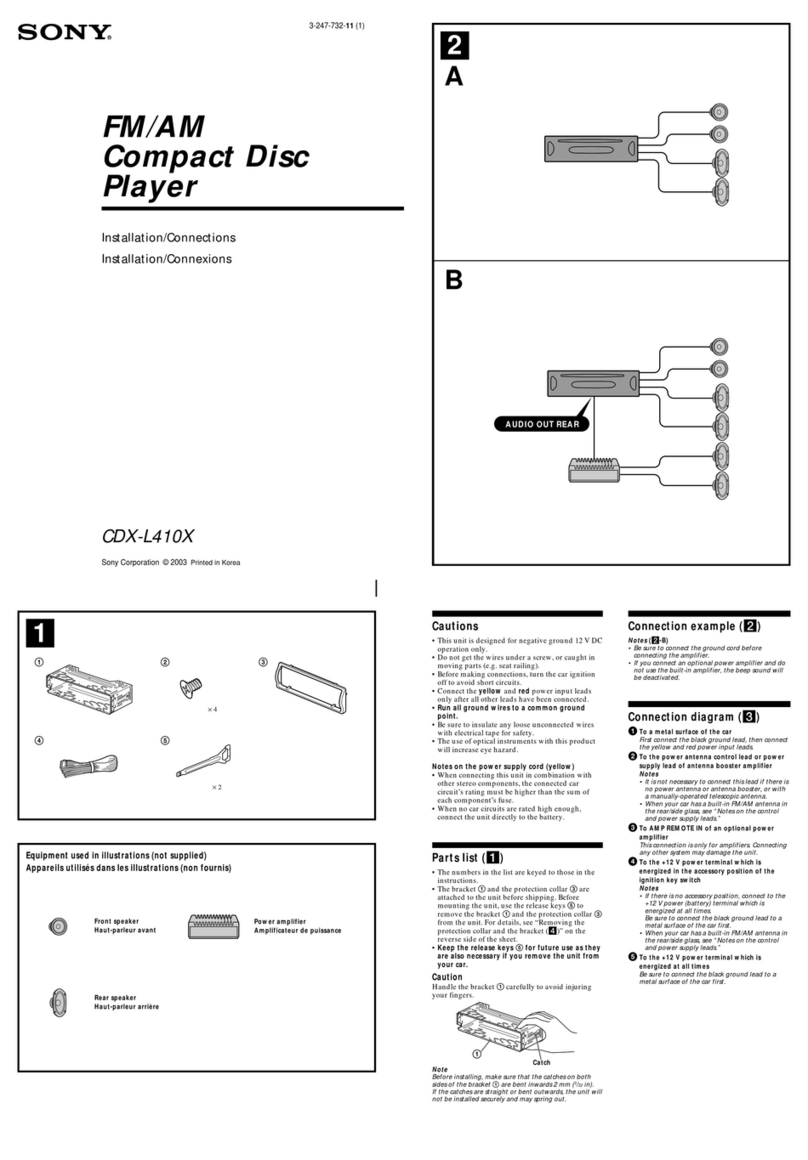 Sony CDX-L410X - Fm/am Compact Disc Player Product guide