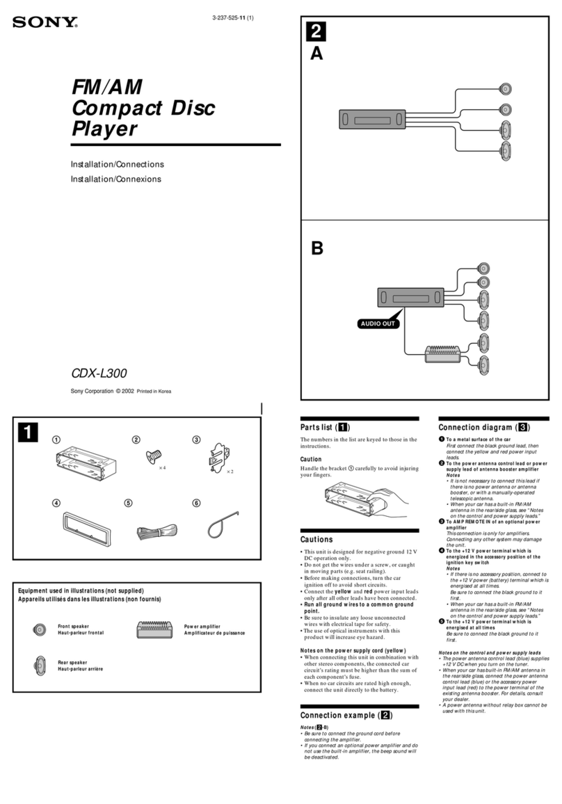 Sony CDX-L300 Installation/Connection Installation/connections