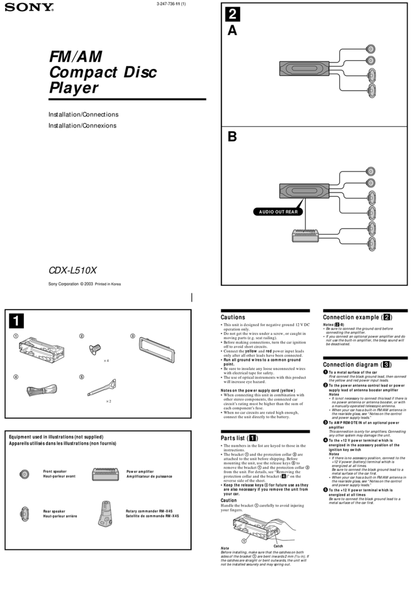Sony CDX-L510X - Fm/am Compact Disc Player Product guide