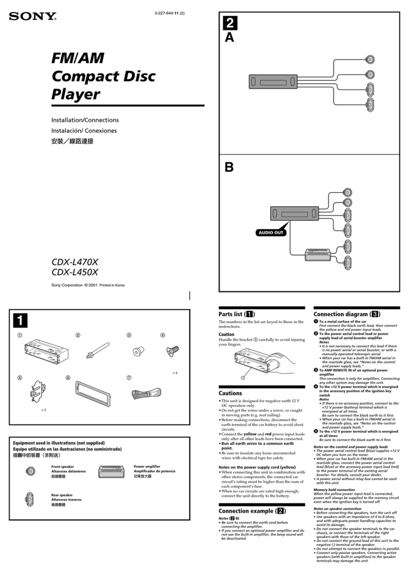 Sony CDX-L450X Operating Instructions (English,... Product guide