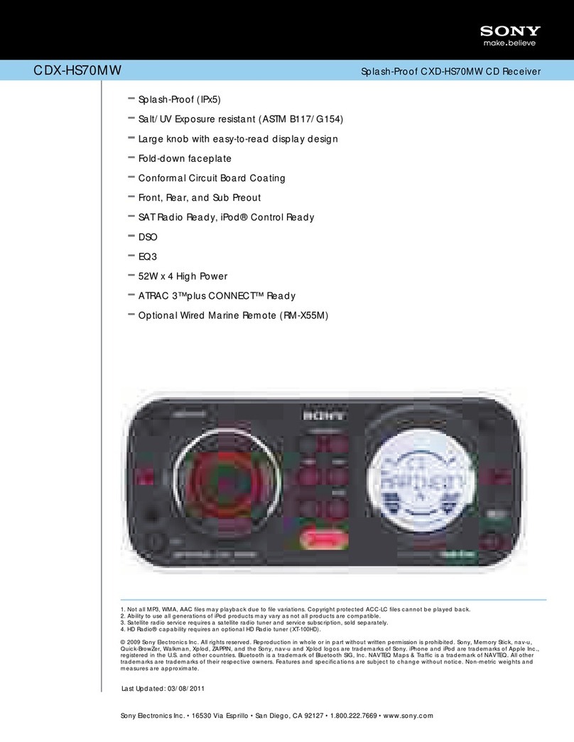 Sony CDX-HS70MW - Marine Stereo User manual