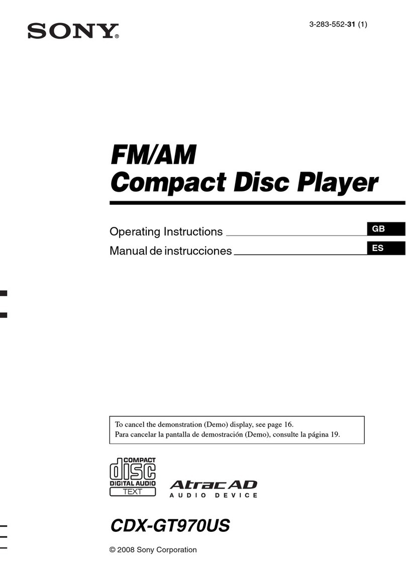 Sony CDX-GT970US operating instructions